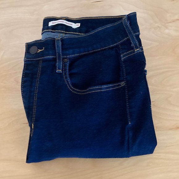 Levi's® Premium 724 HIGH RISE SLIM STRAIGHT WOMEN'S JEANS, Size 30, inseam 30 - Picture 6 of 11